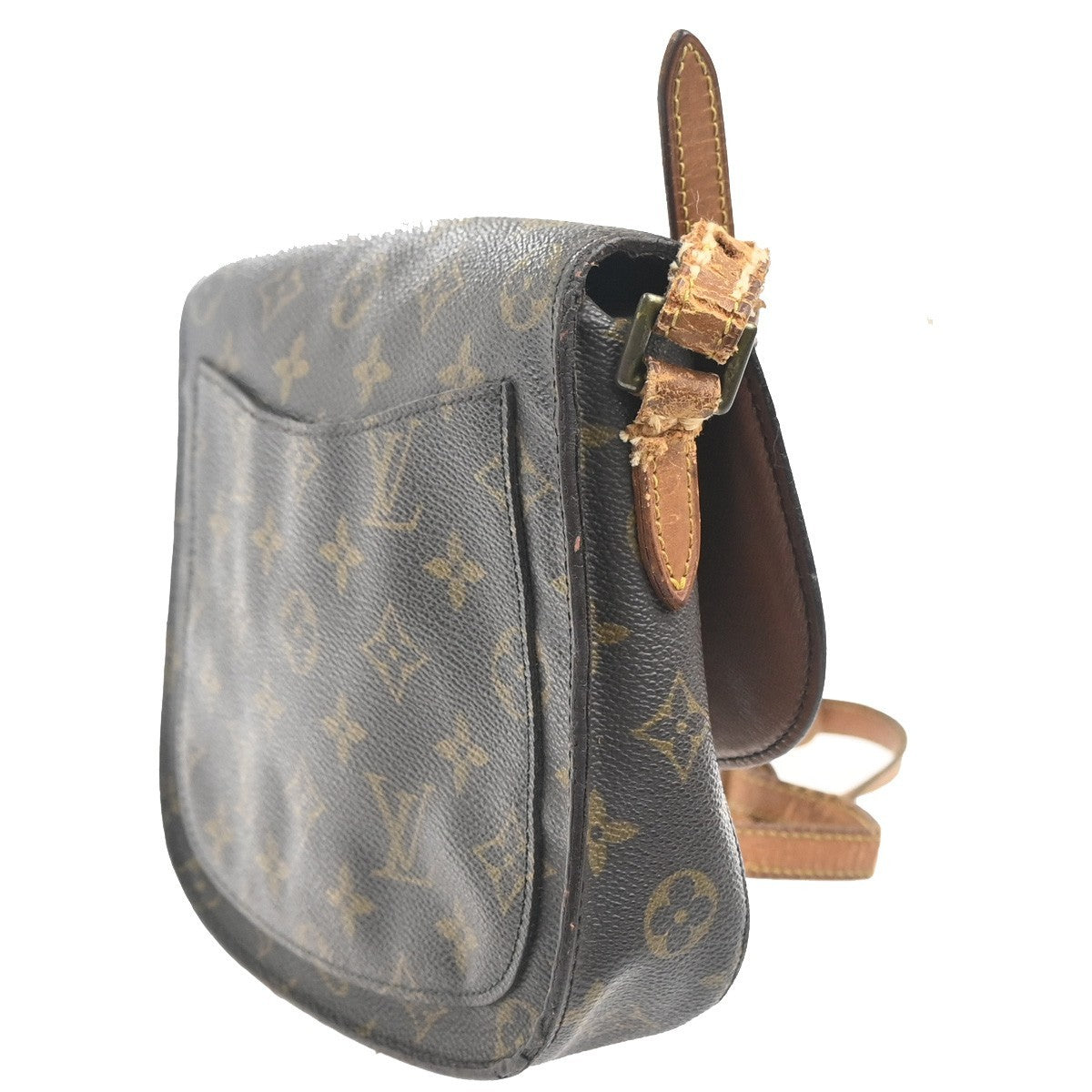 LOUIS VUITTON Saint Cloud MM Shoulder Bag Monogram Leather Brown M51243 60MA420