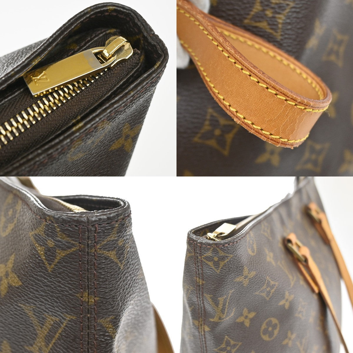 LOUIS VUITTON Cabas Mezzo Shoulder Bag Monogram Leather Brown M51151 97YJ193