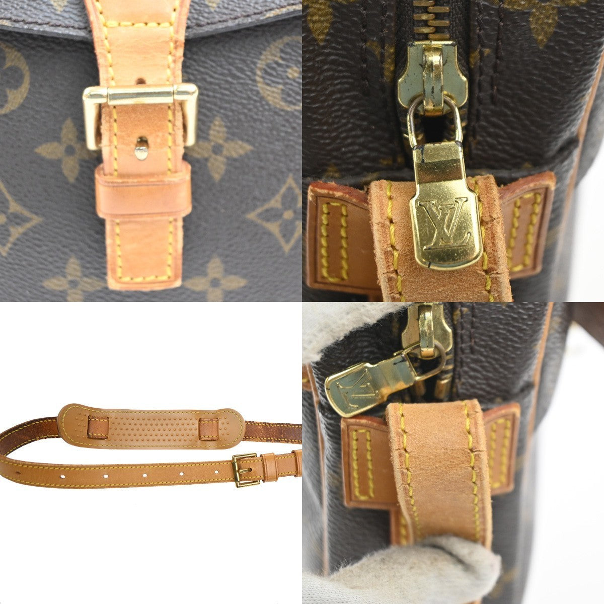 LOUIS VUITTON Jeune Fille GM Shoulder Bag Monogram Leather Brown M51225 73MA366