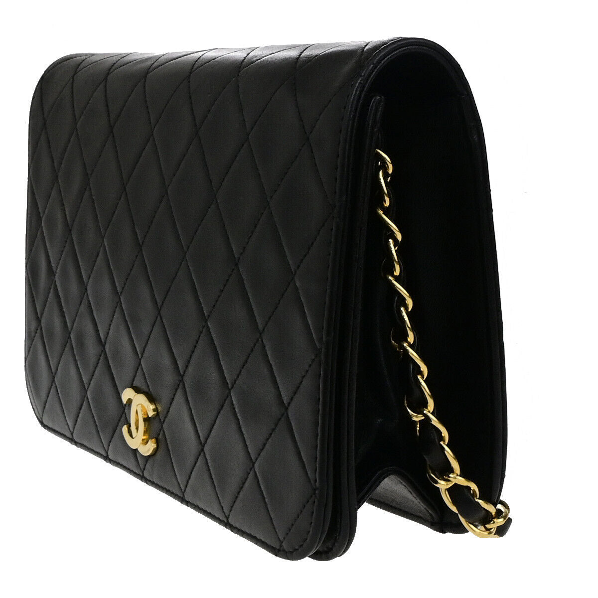 CHANEL CC Matelasse 23 Full Flap Chain Shoulder Bag Black GHW Vintage 645RK760