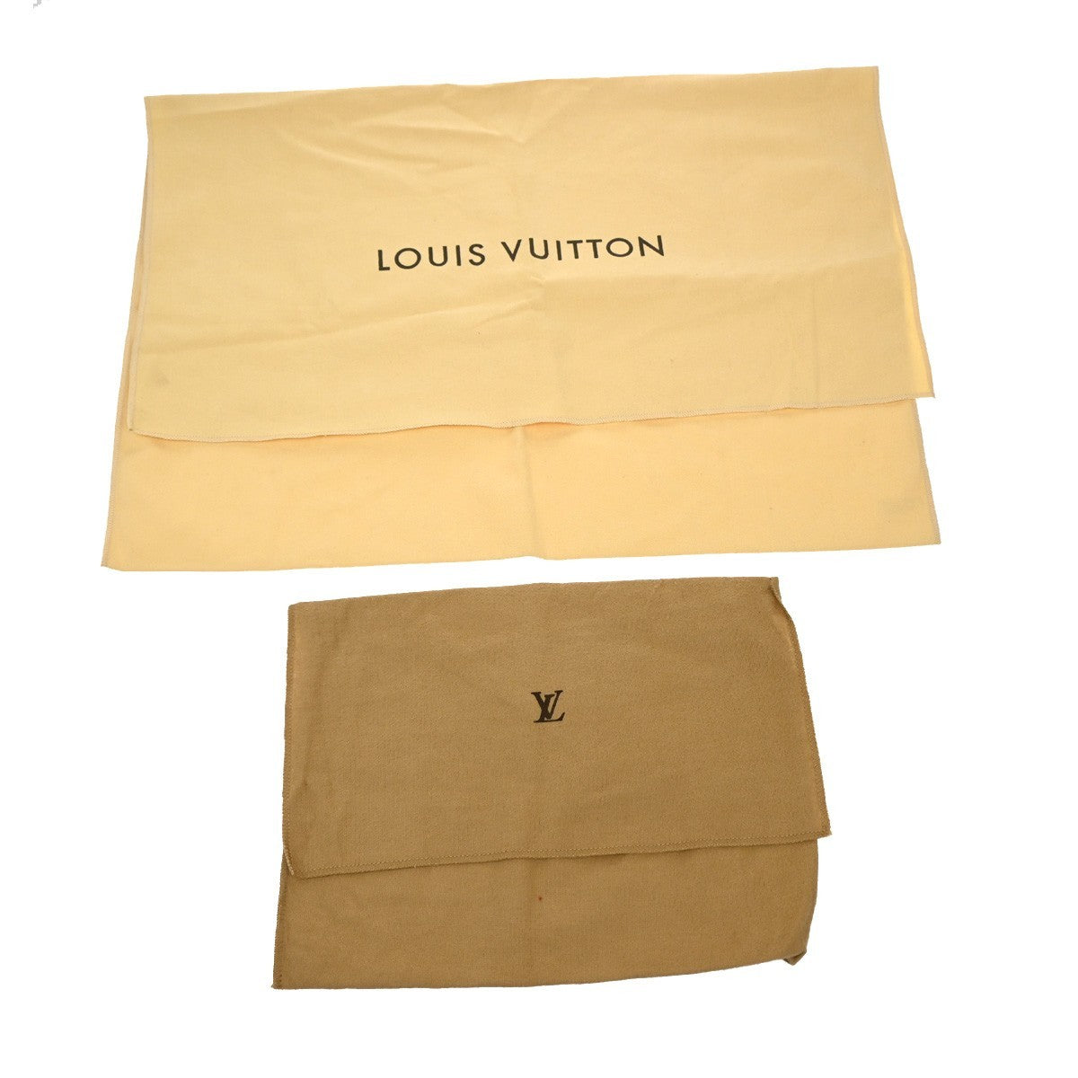 LOUIS VUITTON Logo 10 Set Dust Bag Drawstring Canvas Cotton Beige Brown 05KC822