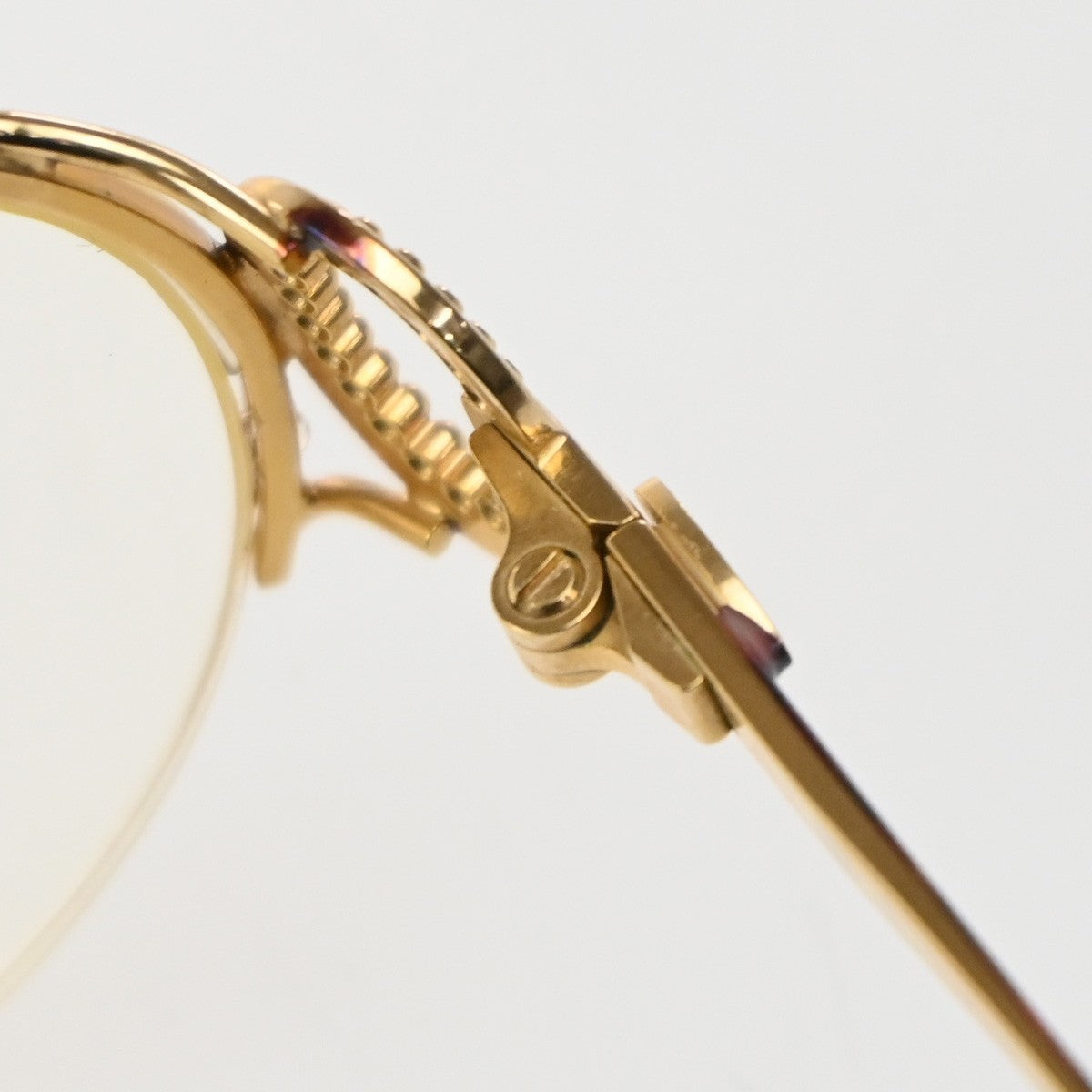 CHRISTIAN DIOR Logo Reading Glasses Eye Wear Metal Plastic Gold Red 09KP535