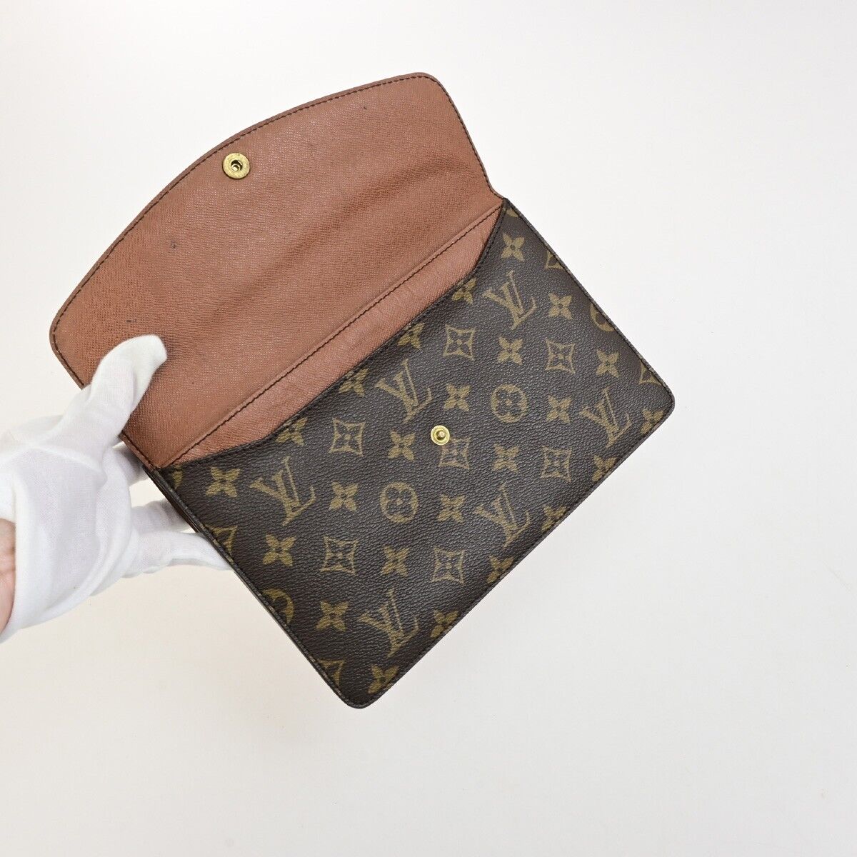 LOUIS VUITTON Double Rabat Shoulder Bag Monogram Leather Brown M51815 36FB517