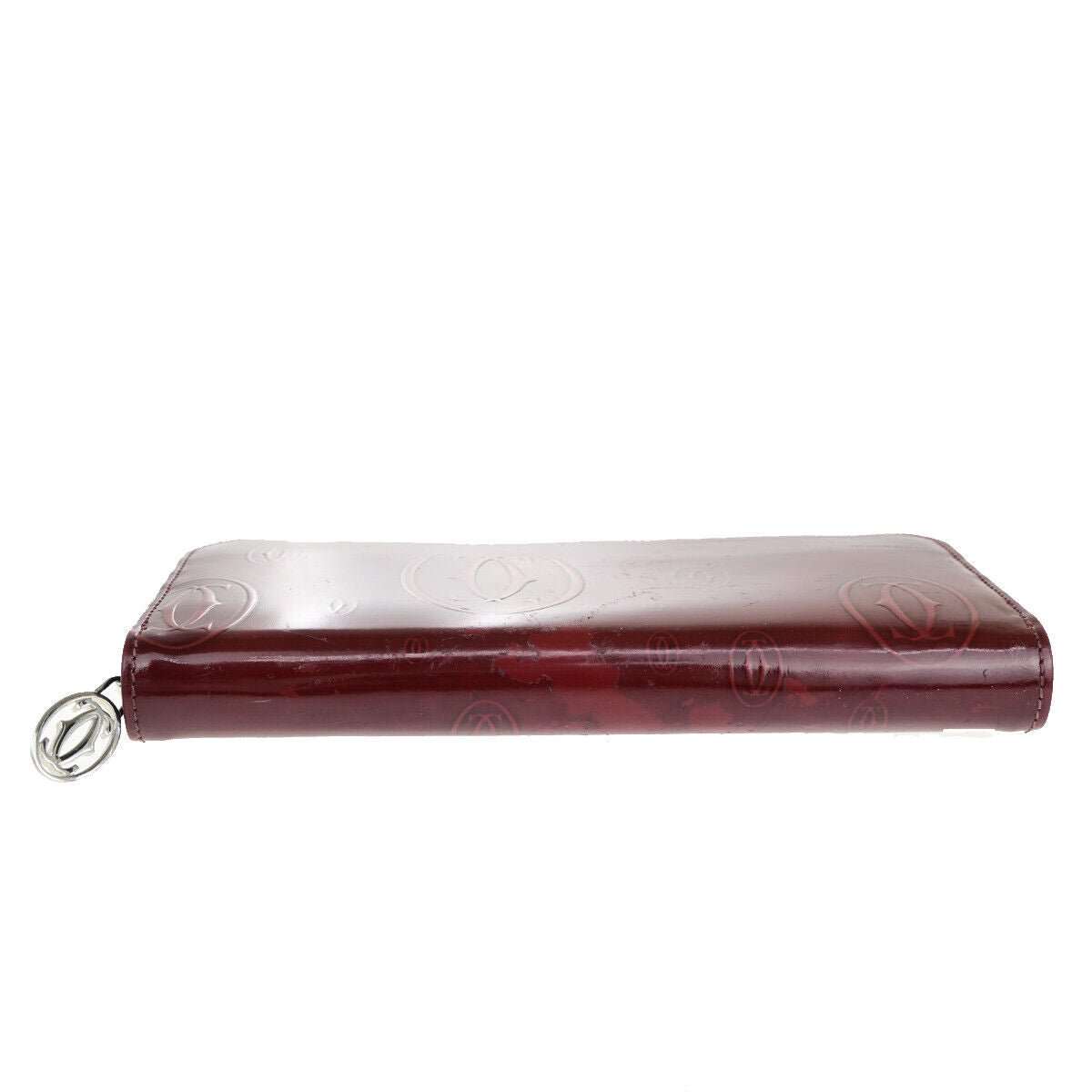 CARTIER Happy birthday Zipper Around Long Walley Patent Leather Bordeaux 08YF479
