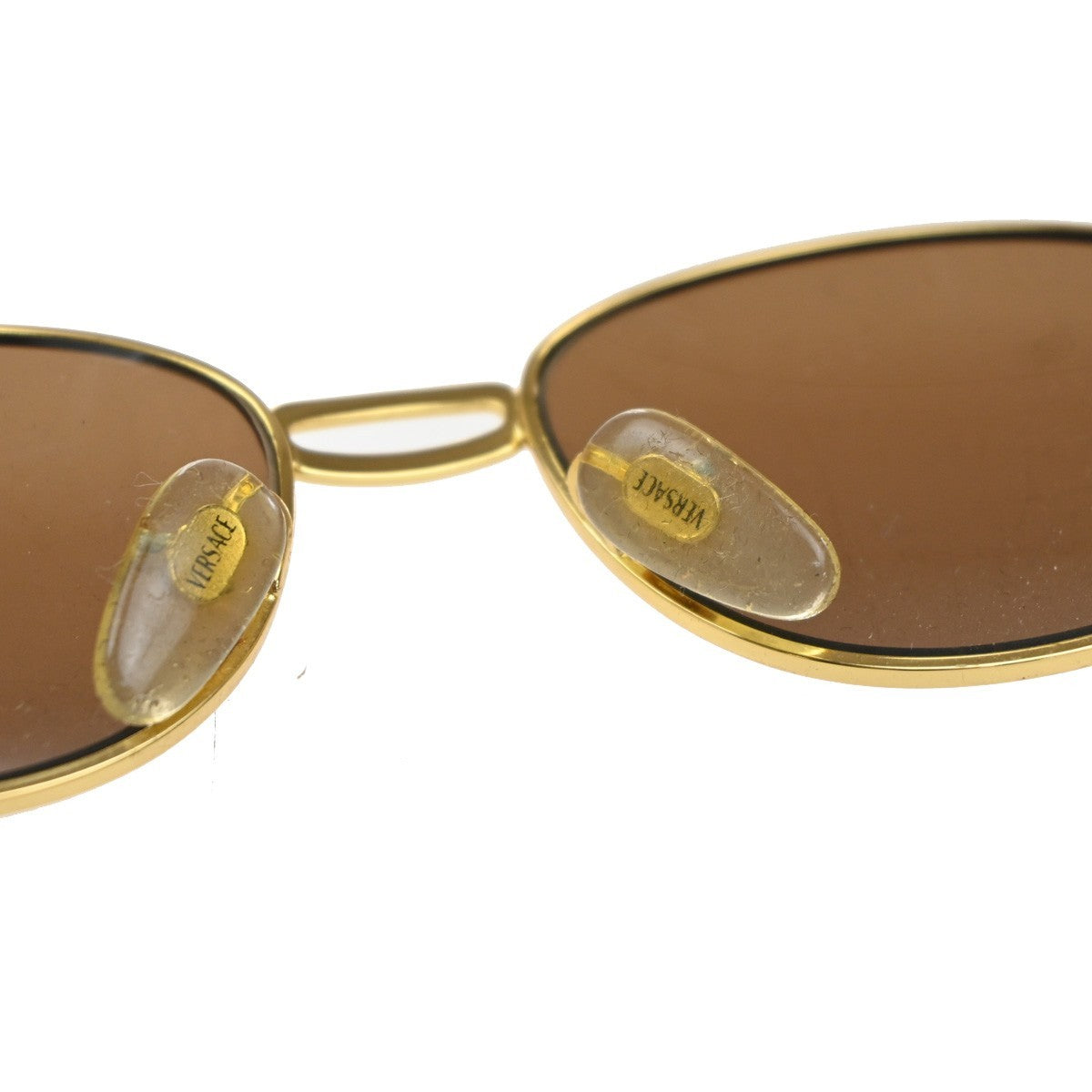 GIANNI VERSACE Medusa Sunglasses Plastic Metal Gold Brown MOD S34 Italy 01MA579