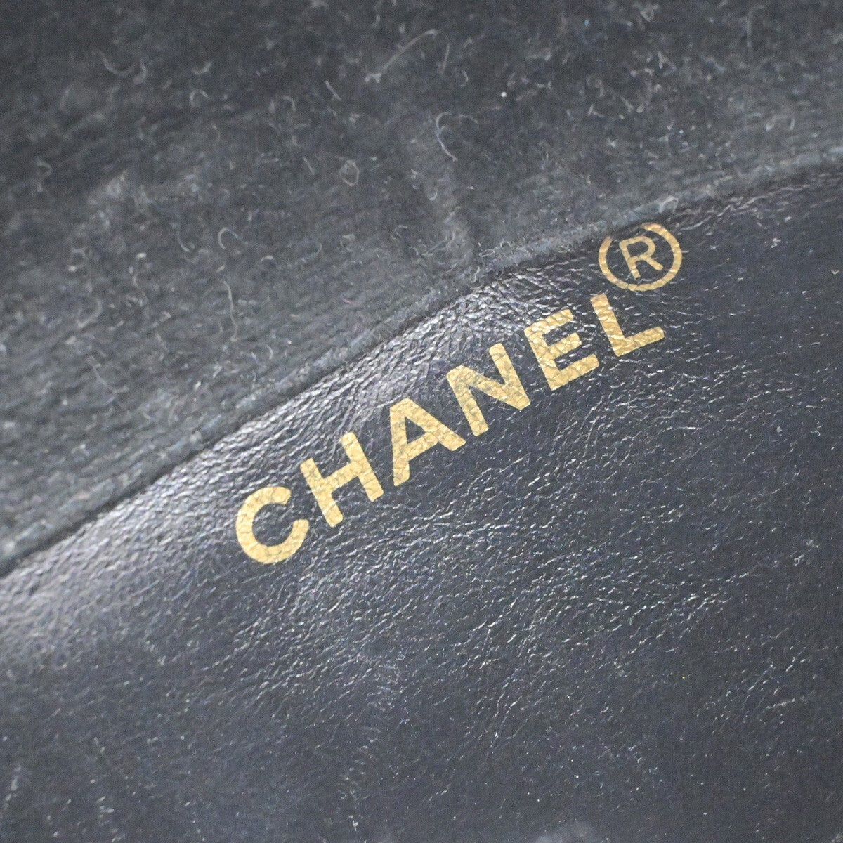 CHANEL Mini Matelasse Shoulder Bag Velvet Leather Black Gold Vintage 684RK894