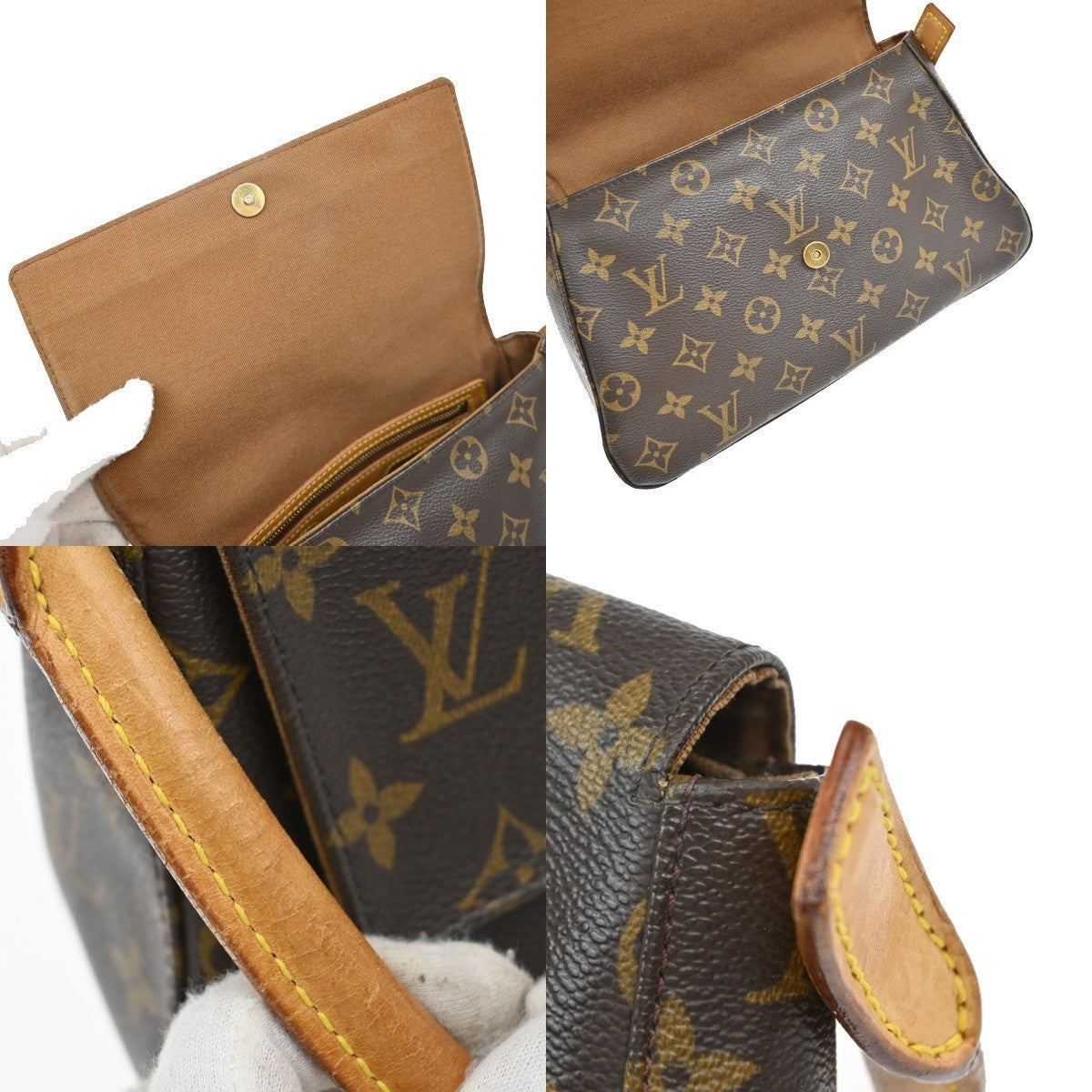 LOUIS VUITTON Mini Looping Hand Bag Monogram Leather Brown M51147 16EF990