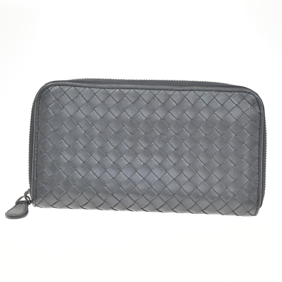 BOTTEGA VENETA Logo Intrecciato Long Zipper Around Wallet Leather Black 09TA155