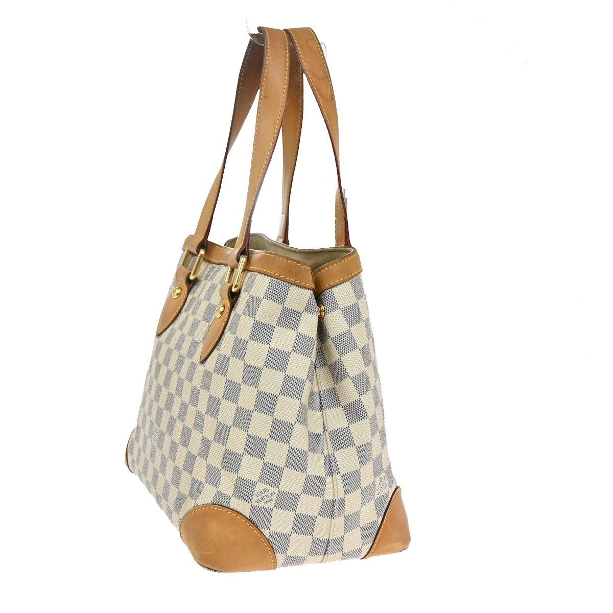 LOUIS VUITTON Hampstead PM Shoulder Bag Damier Azur Leather White N51207 75AA082