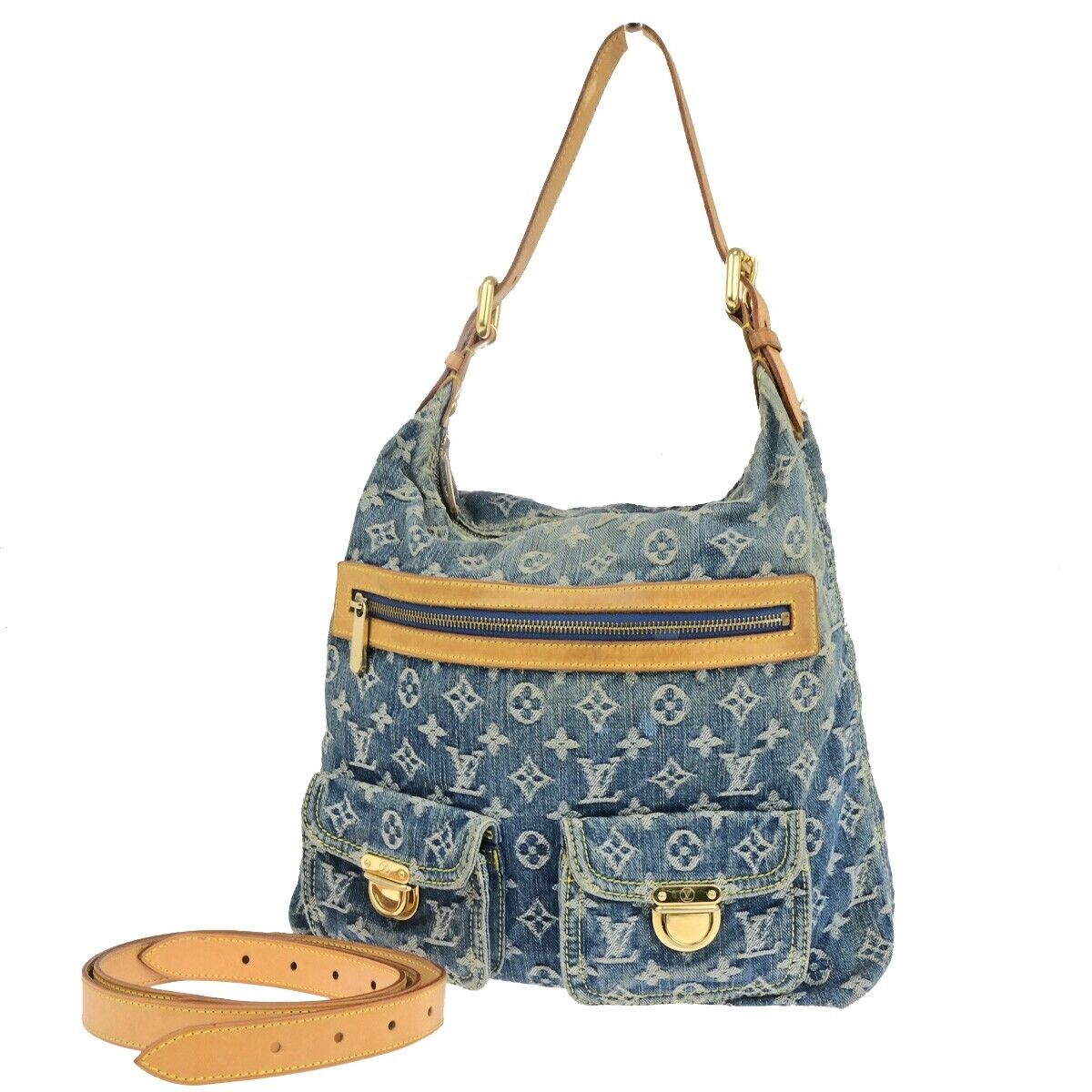 LOUIS VUITTON Buggy GM Shoulder Bag Monogram Denim Leather Blue M95048 25SJ587