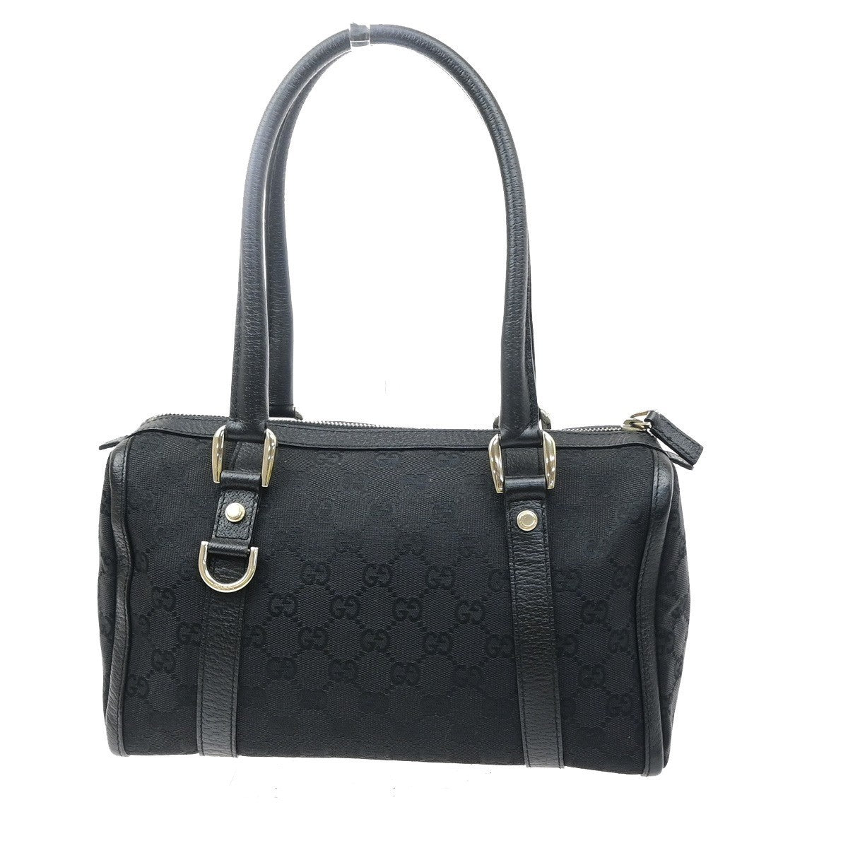 GUCCI Logo GG Pattern Abbey Shoulder Hand Bag Canvas Leather Black Italy 85SA159