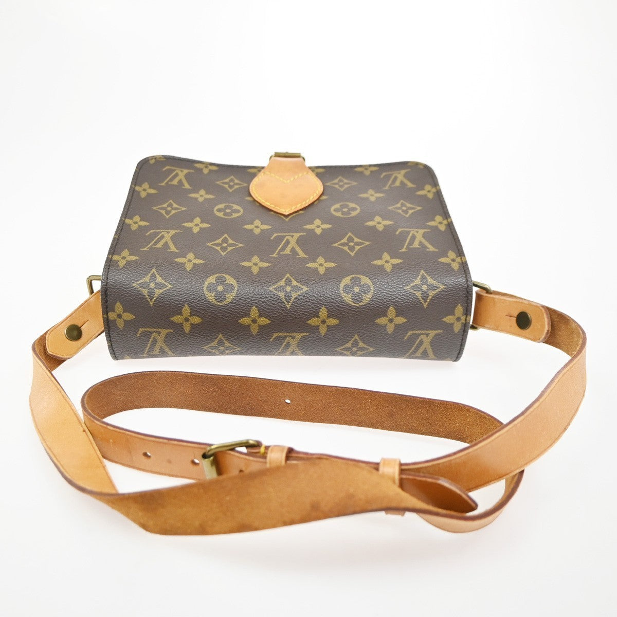 LOUIS VUITTON Cartouchiere MM Shoulder Bag Monogram Leather Brown M51253 84KC821
