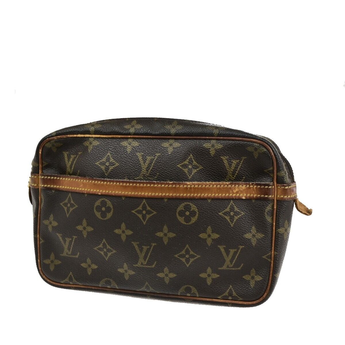 LOUIS VUITTON Compiegne 23 Clutch Hand Bag Monogram Leather Brown M51847 66ED106