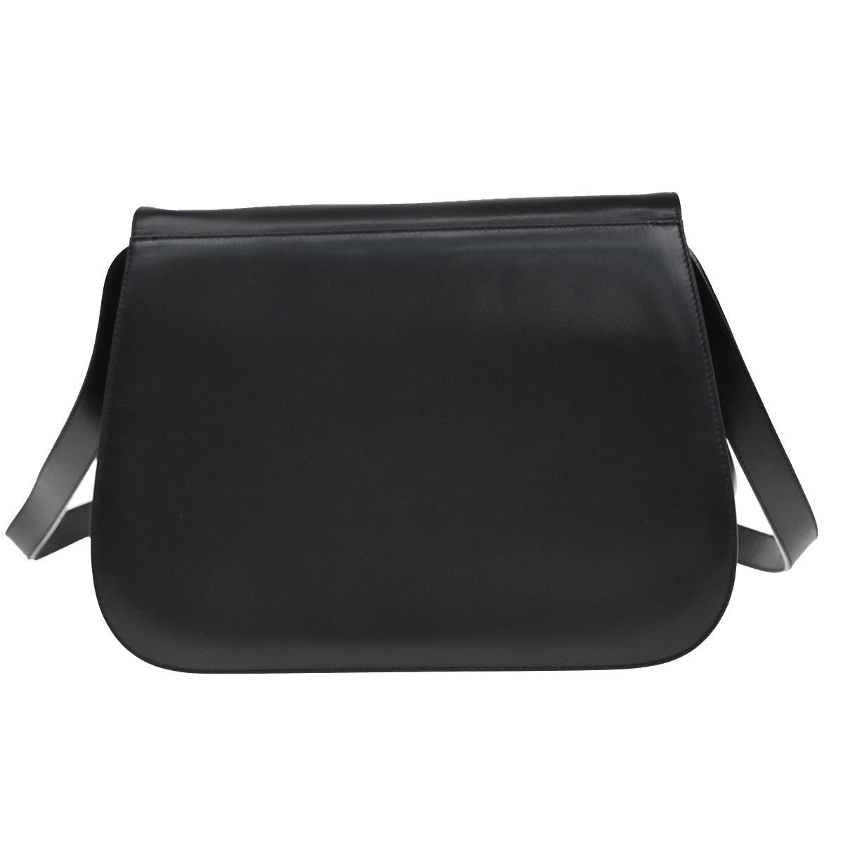 SALVATORE FERRAGAMO Logo Gancini Shoulder Hand Bag Leather Black 80EF729