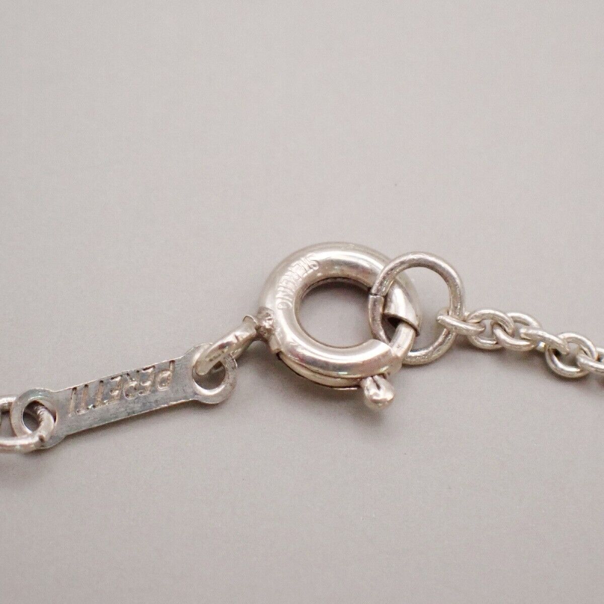 TIFFANY & CO. Logo Open Heart 7mm Chain Necklace Elsa Peretti Silver Ag 66YF227