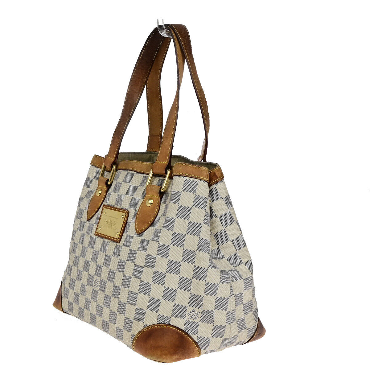 LOUIS VUITTON Hampstead PM Shoulder Bag Damier Azur Leather White N51207 87YF011