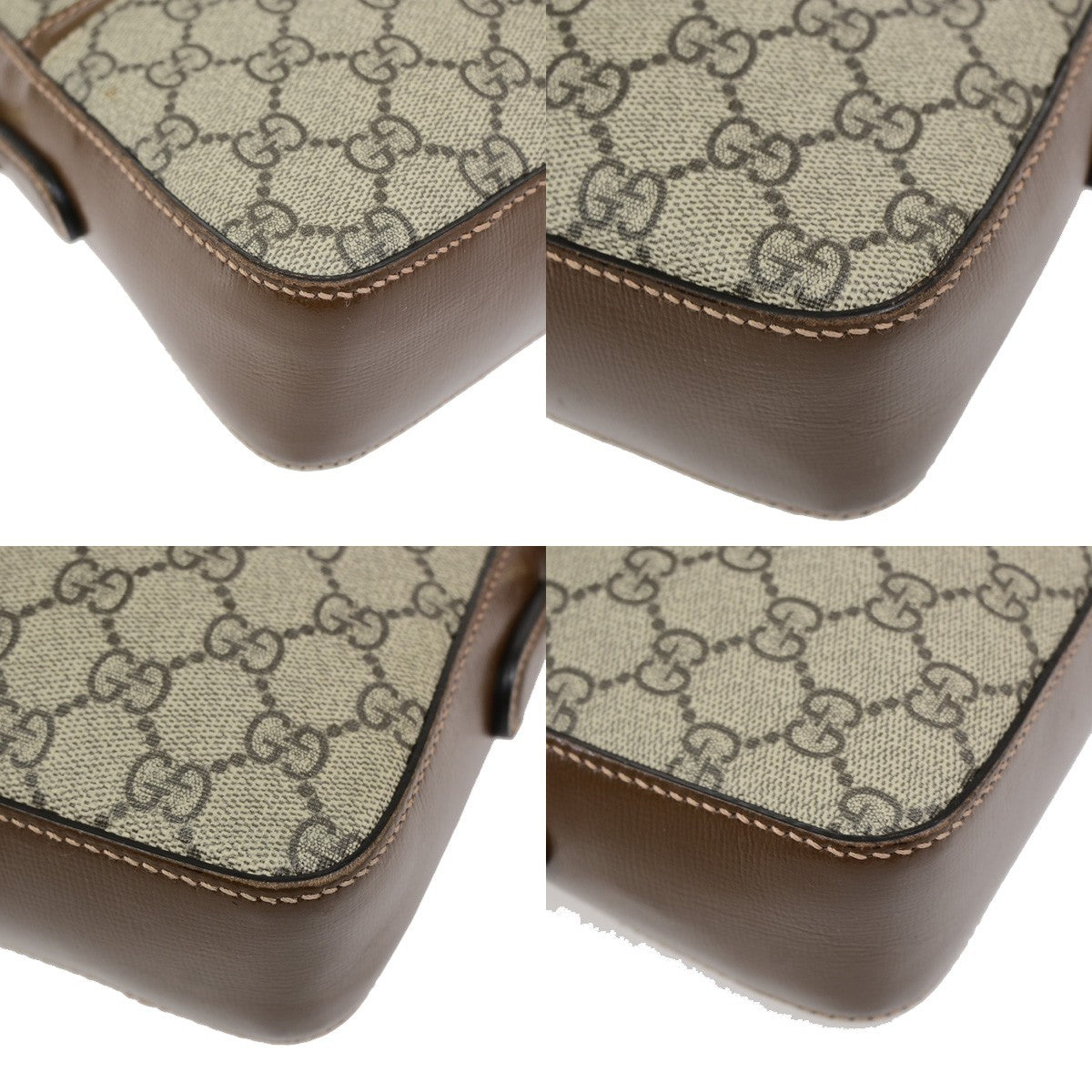 GUCCI GG Pattern Crossbody Shoulder Bag Supreme Leather Brown GHW Italy 96YJ268