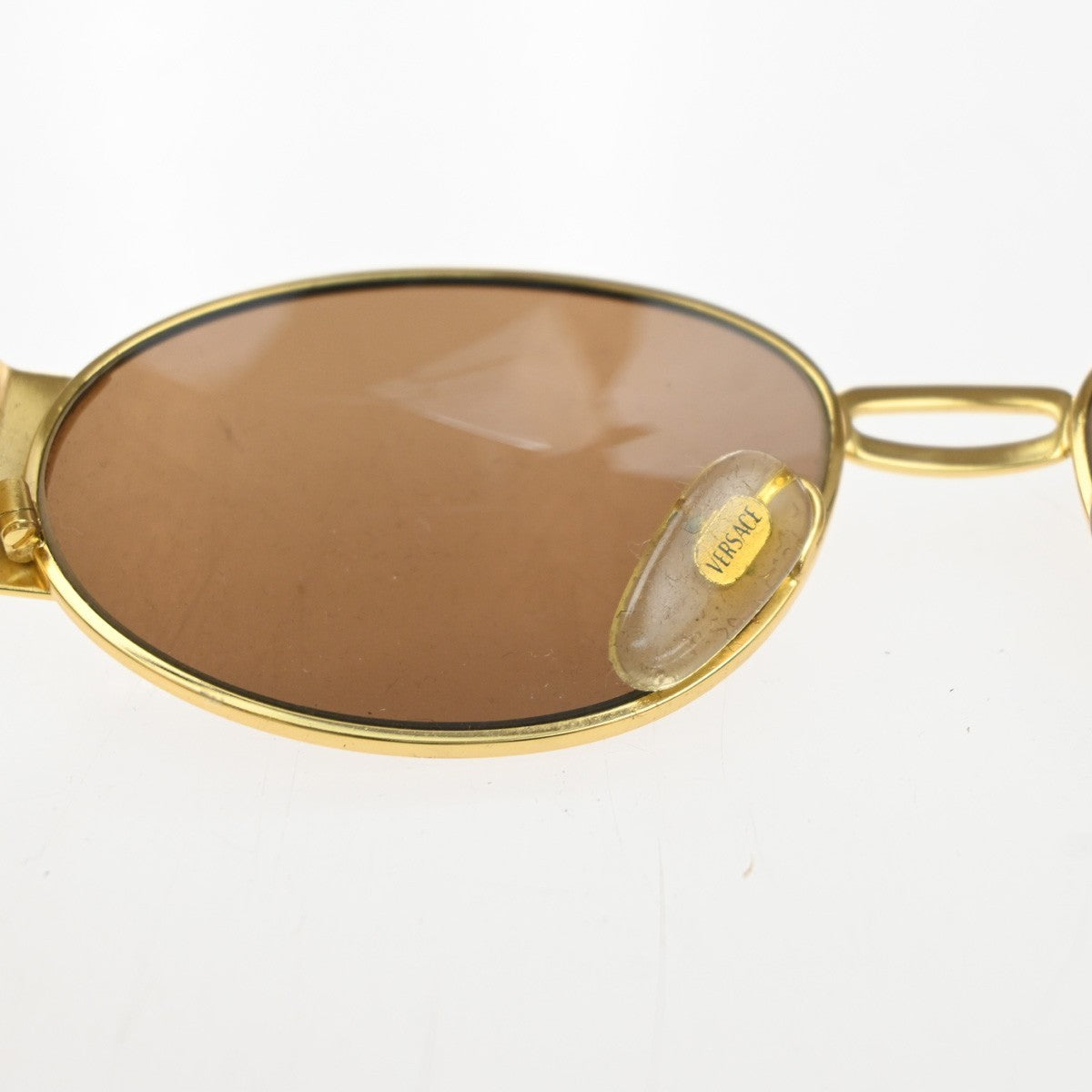 GIANNI VERSACE Medusa Sunglasses Plastic Metal Gold Brown MOD S34 Italy 01MA579