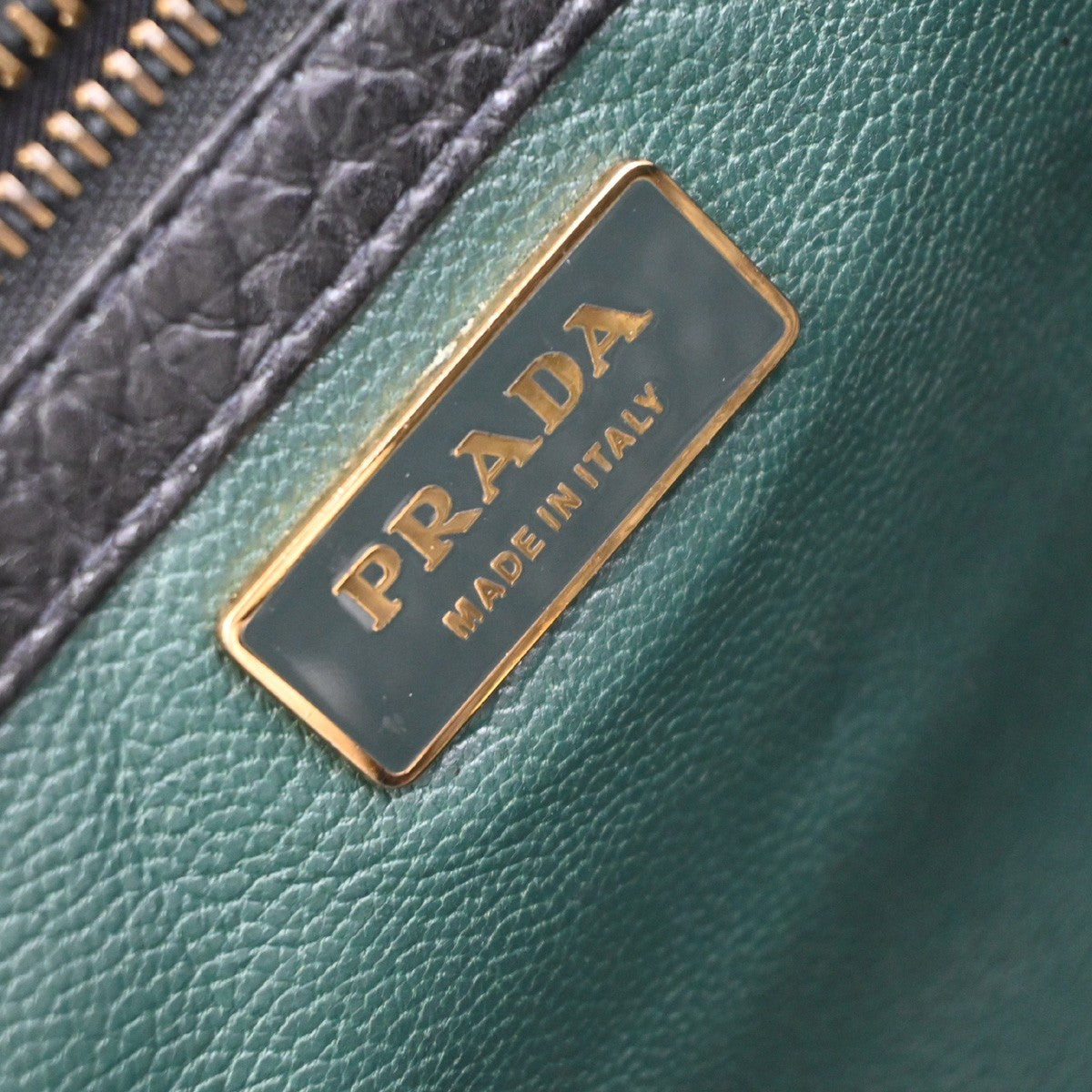 PRADA Logo Shoulder Hand Bag Leather Black GHW Italy 79MA689