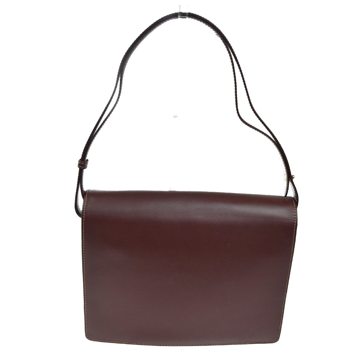CARTIER Must Line Push lock Shoulder Bag  Leather Burgundy Red Italy GHW 36TA553