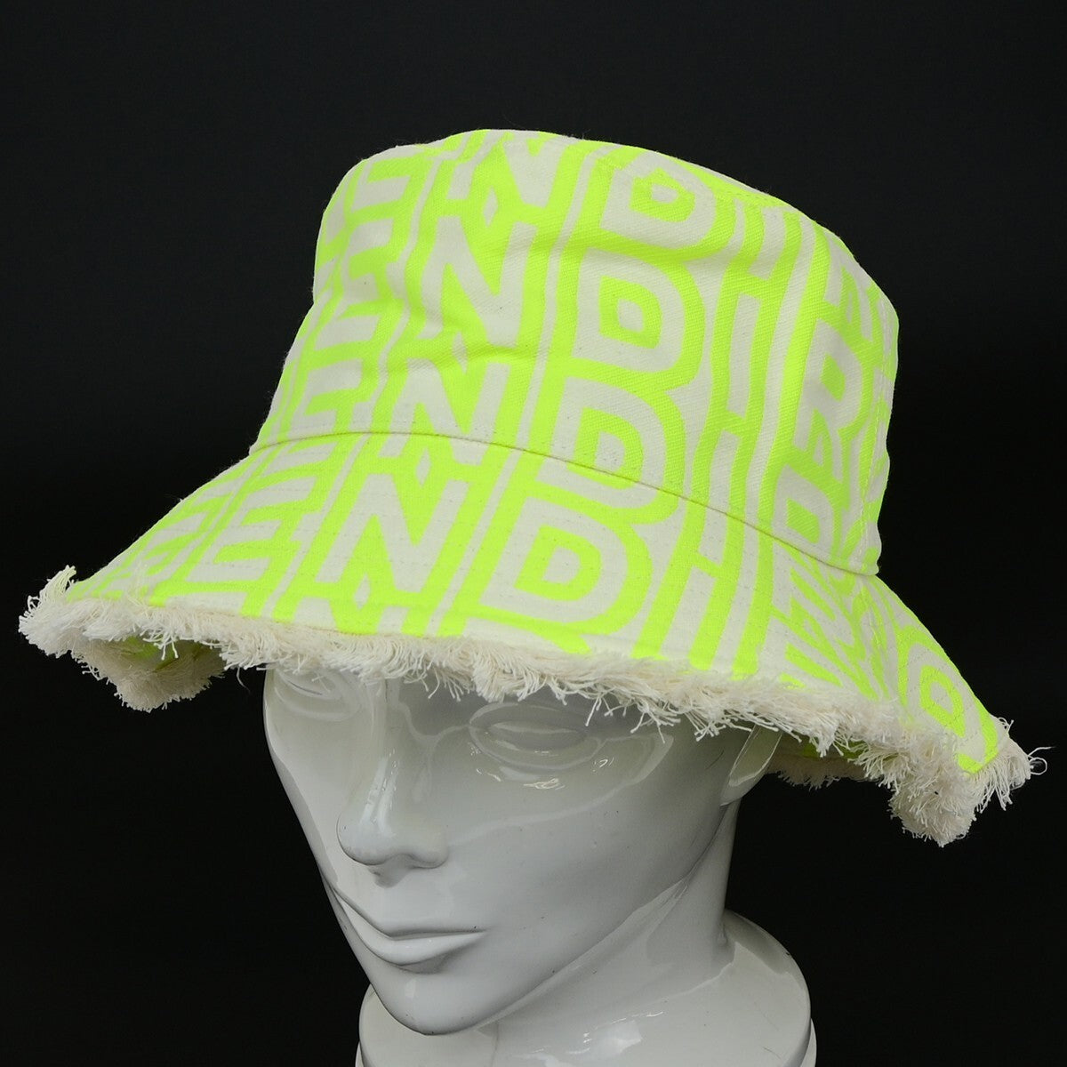 FENDI×MARC JACOBS Logo Bucket Hat #S Cotton Yellow Italy 64RL016