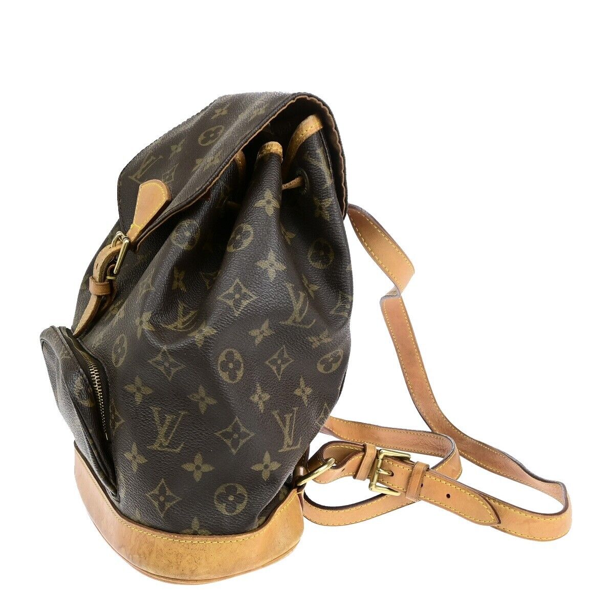 LOUIS VUITTON Montsouris MM Backpack Bag Monogram Leather Brown M51136 74EB830