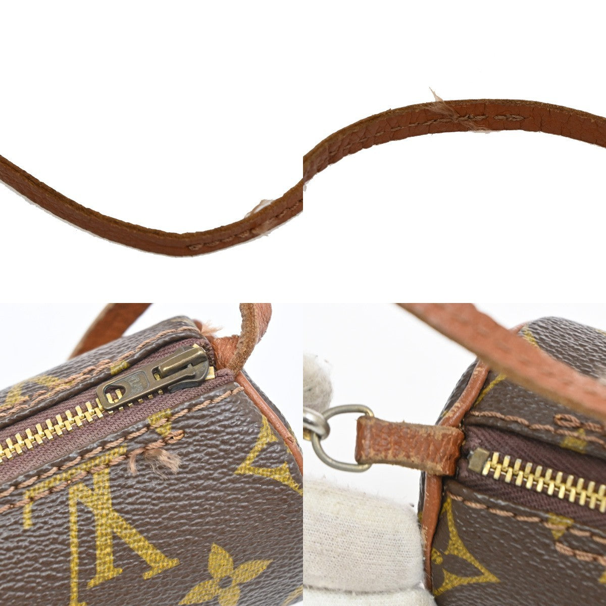 LOUIS VUITTON Pochette Papillon Hand Bag Monogram Leather Brown M51380 67DA038