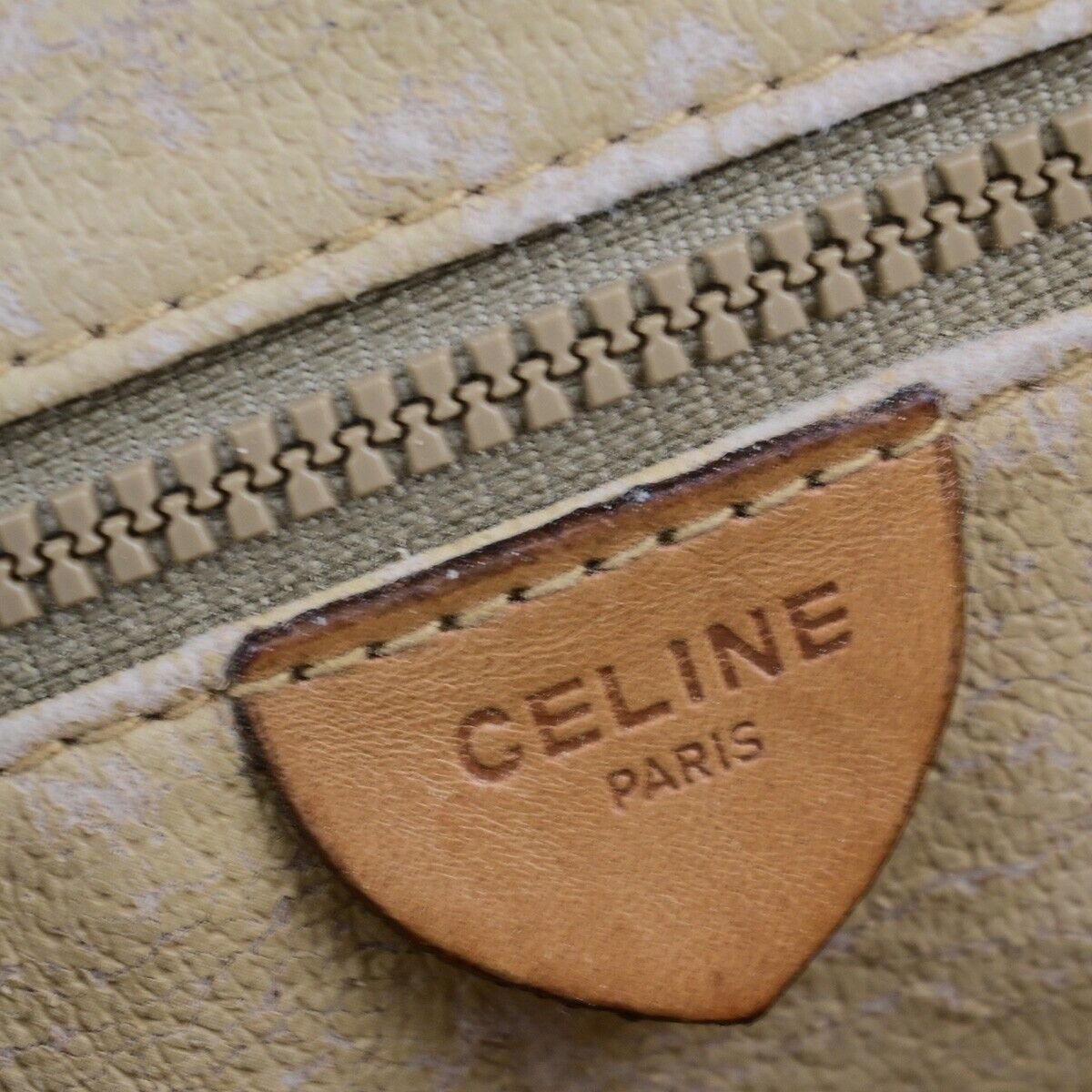 CELINE Logo Macadam Pattern Crossbody Shoulder Bag PVC Leather Brown 31EB749