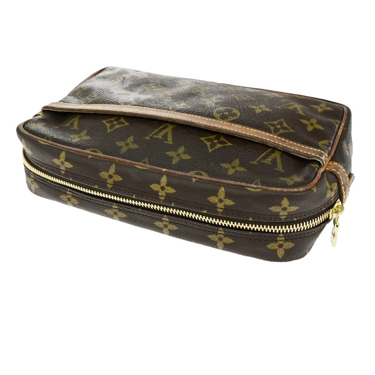 LOUIS VUITTON Compiegne 23 Clutch Hand Bag Monogram Leather Brown M51847 63FA723
