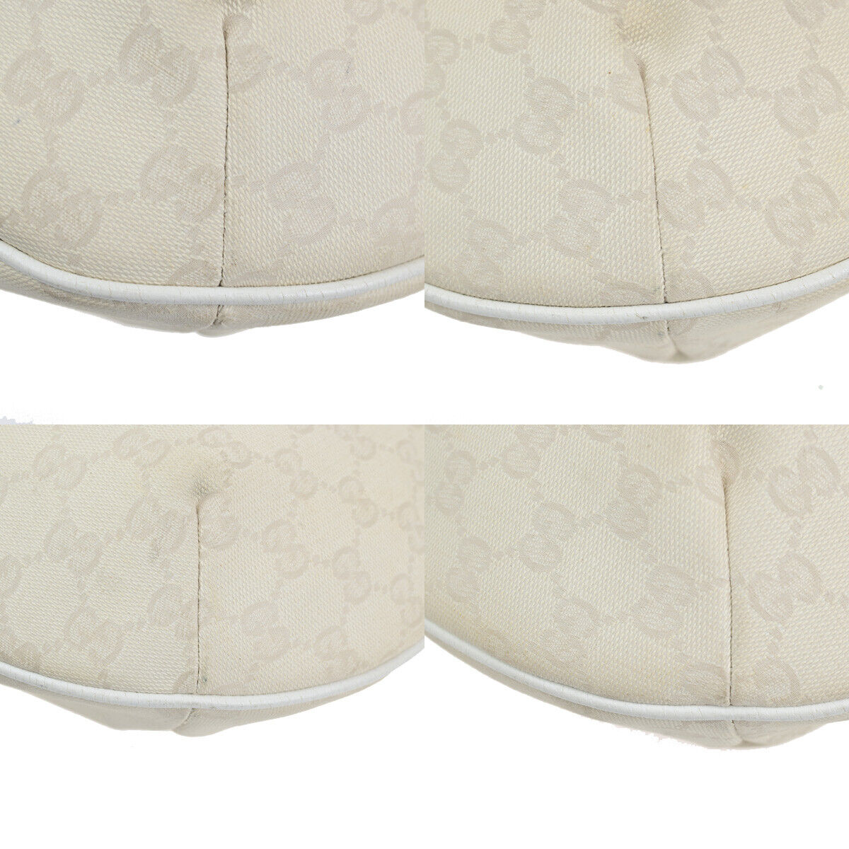 GUCCI Logo Sherry GG Pattern Shoulder Bag Canvas Leather Beige GHW 36YG781