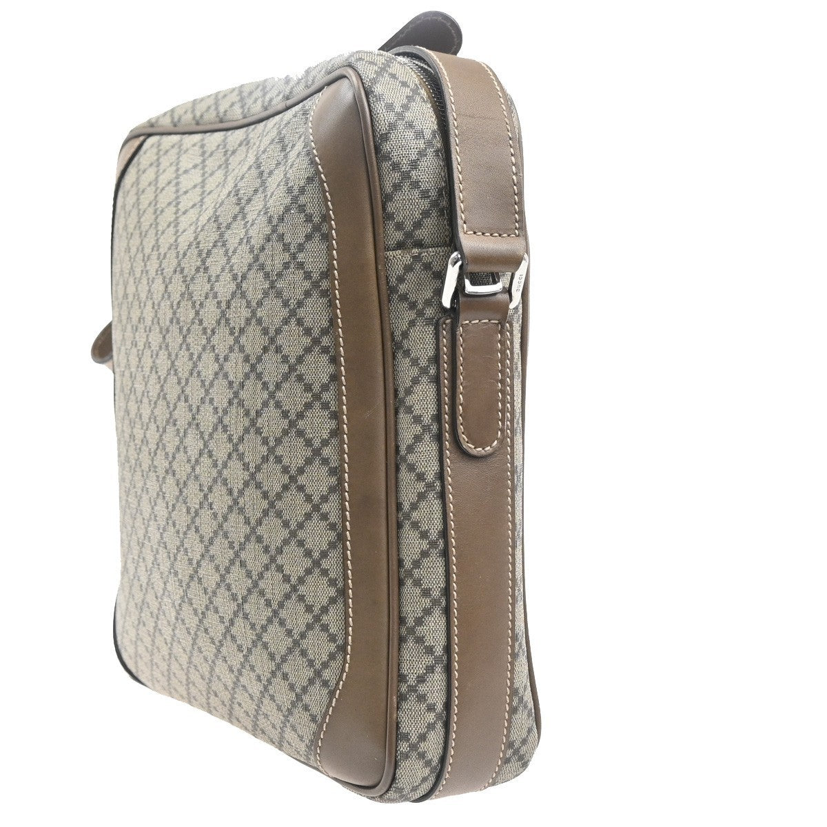 GUCCI Logo Diamante Crossbody Shoulder Bag PVC Leather Brown SHW 268159 82KP519