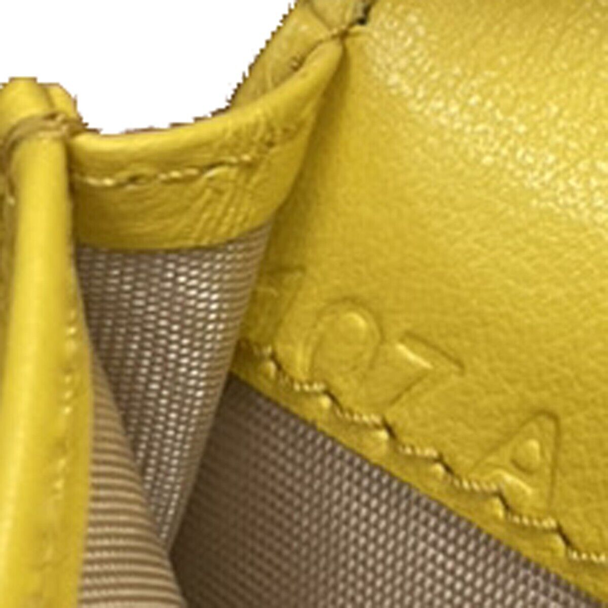 PRADA MILANO Logo Bifold Coin Case Wallet Purse Leather Yellow Italy 33FA304
