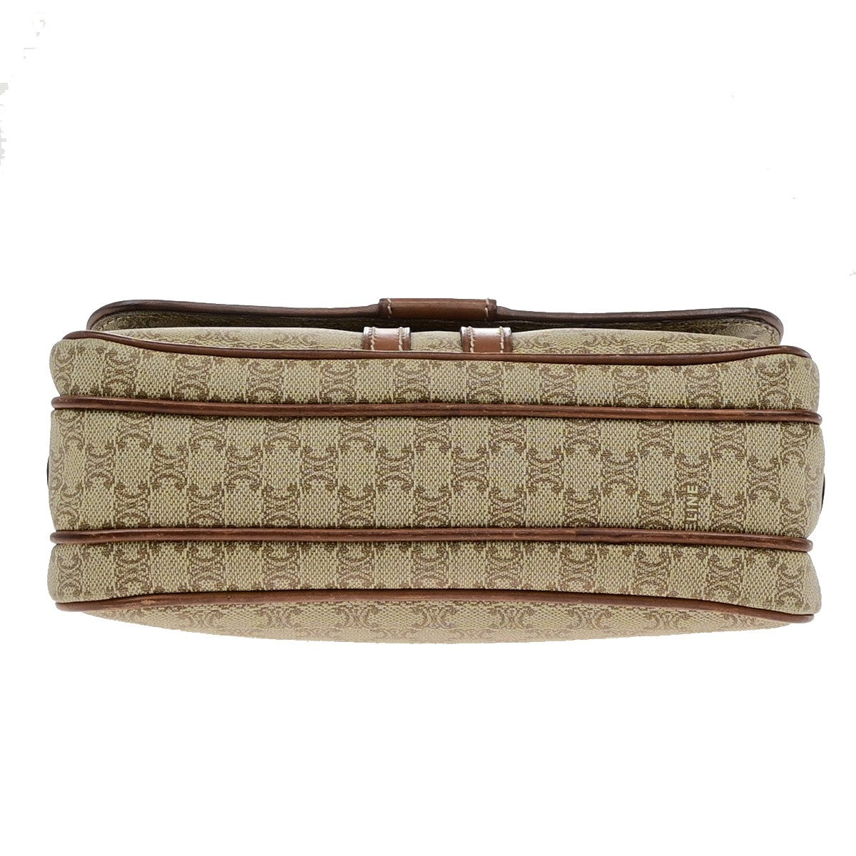 CELINE Logo Macadam Pattern Shoulder Bag PVC Leather Brown GHW Italy 65YH141