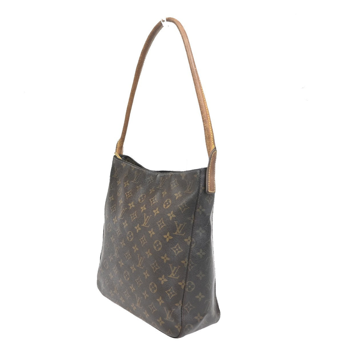 LOUIS VUITTON Logo Looping GM Shoulder Bag Monogram Leather Brown M51145 39KC481