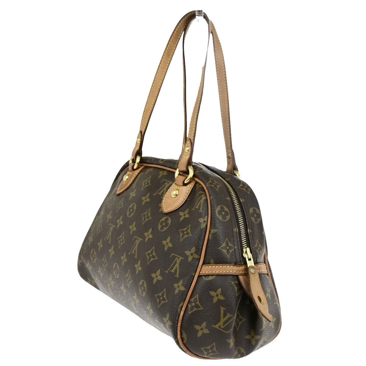 LOUIS VUITTON Montorgueil PM Shoulder Bag Monogram Leather Brown M95565 78YG602