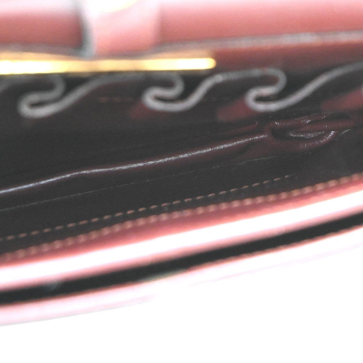 CARTIER Must Line Turn lock Shoulder Bag  Leather Burgundy Red Italy 65CA484