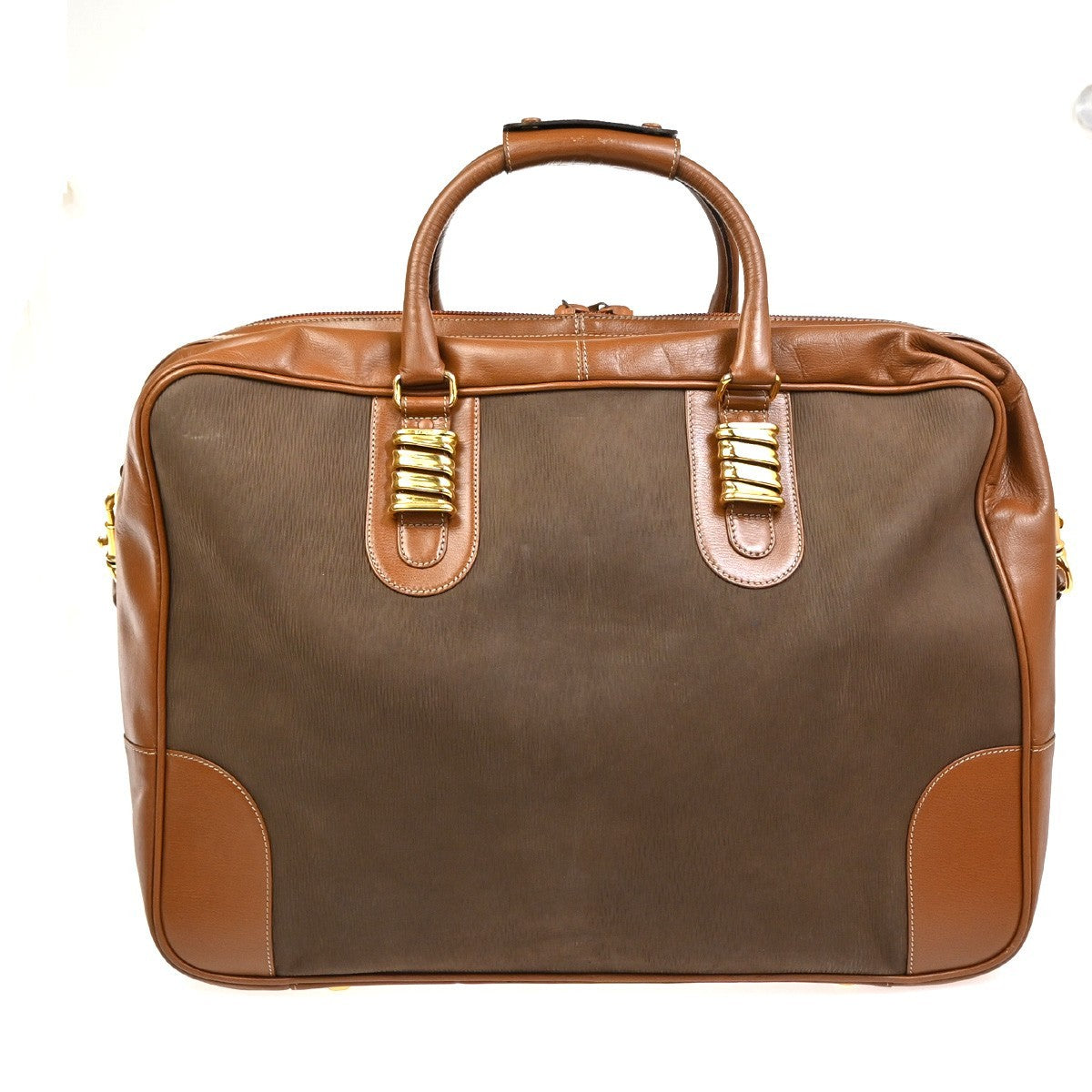 LOEWE LOGO Velazquez Travel 2Way Shoulder Hand bag Suede Leather Brown 31TA577