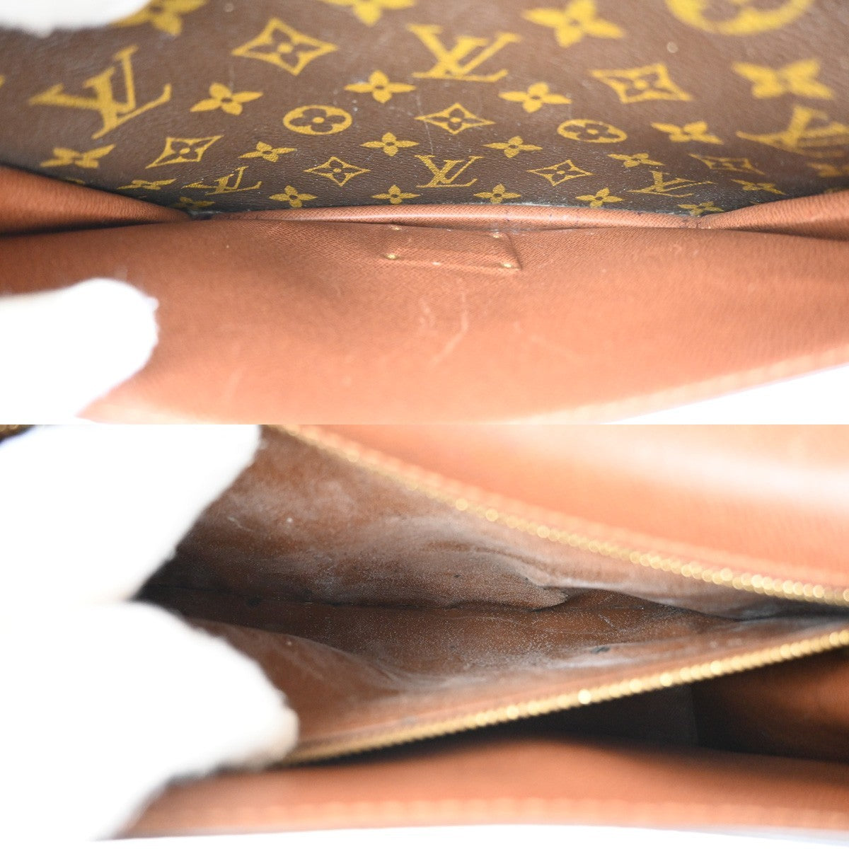 LOUIS VUITTON Monceau 28 Hand Bag Monogram Leather Brown France M51185 32TA229