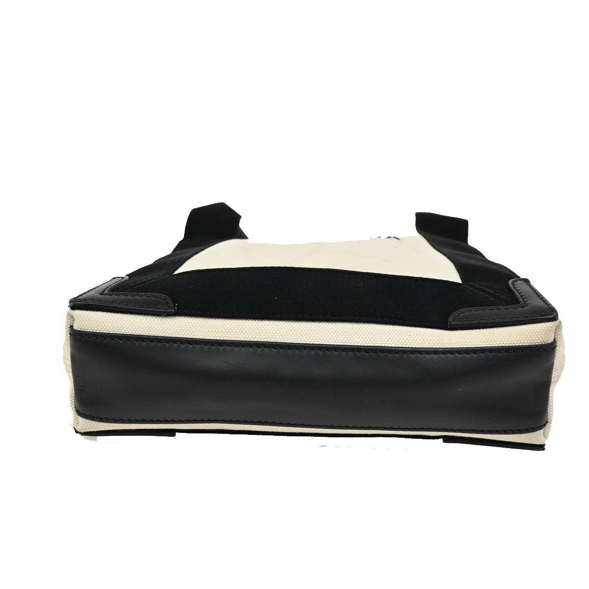BALENCIAGA Navy Cabas XS 2Way Shoulder Hand Bag Canvas Leather White 39FC026