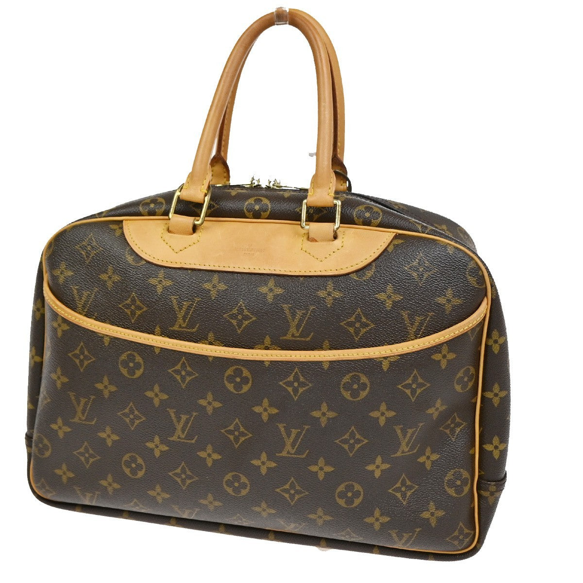 LOUIS VUITTON LV Logo Deauville Hand Bag Monogram Leather Brown M47270 10CA897