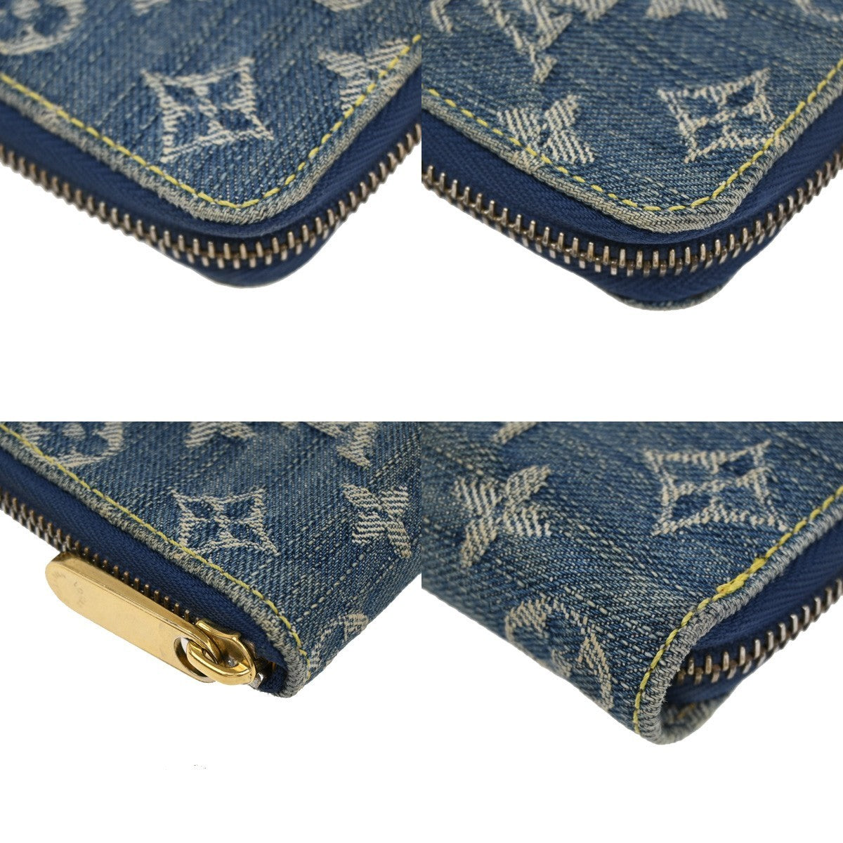 LOUIS VUITTON Mini Zippy Wallet Monogram Denim Canvas Leather BE M95342 98CA456