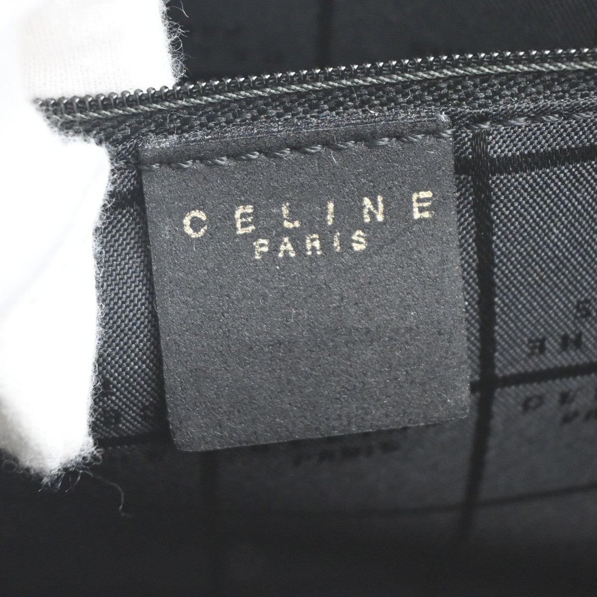 CELINE Logo Shoulder Hand Tote Bag Leather Black GHW Italy 30KC715