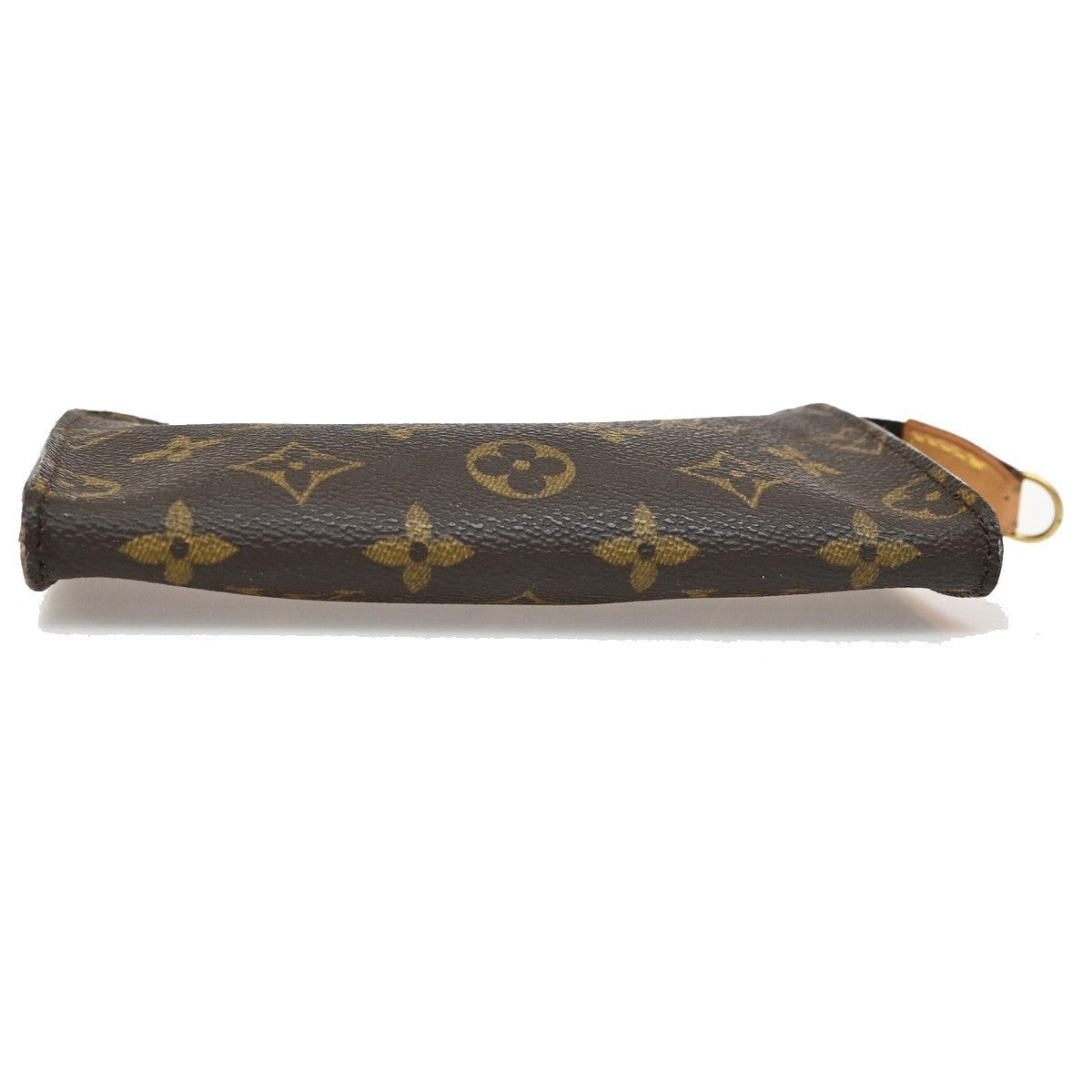 LOUIS VUITTON Logo BUCKET PM Pouch Bag Monogram Leather Brown France 04KP160