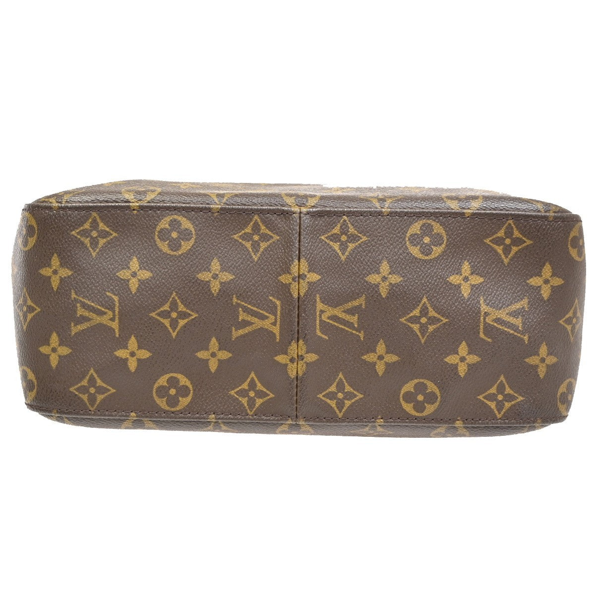 LOUIS VUITTON Logo Looping GM Shoulder Bag Monogram Leather Brown M51145 72CA723