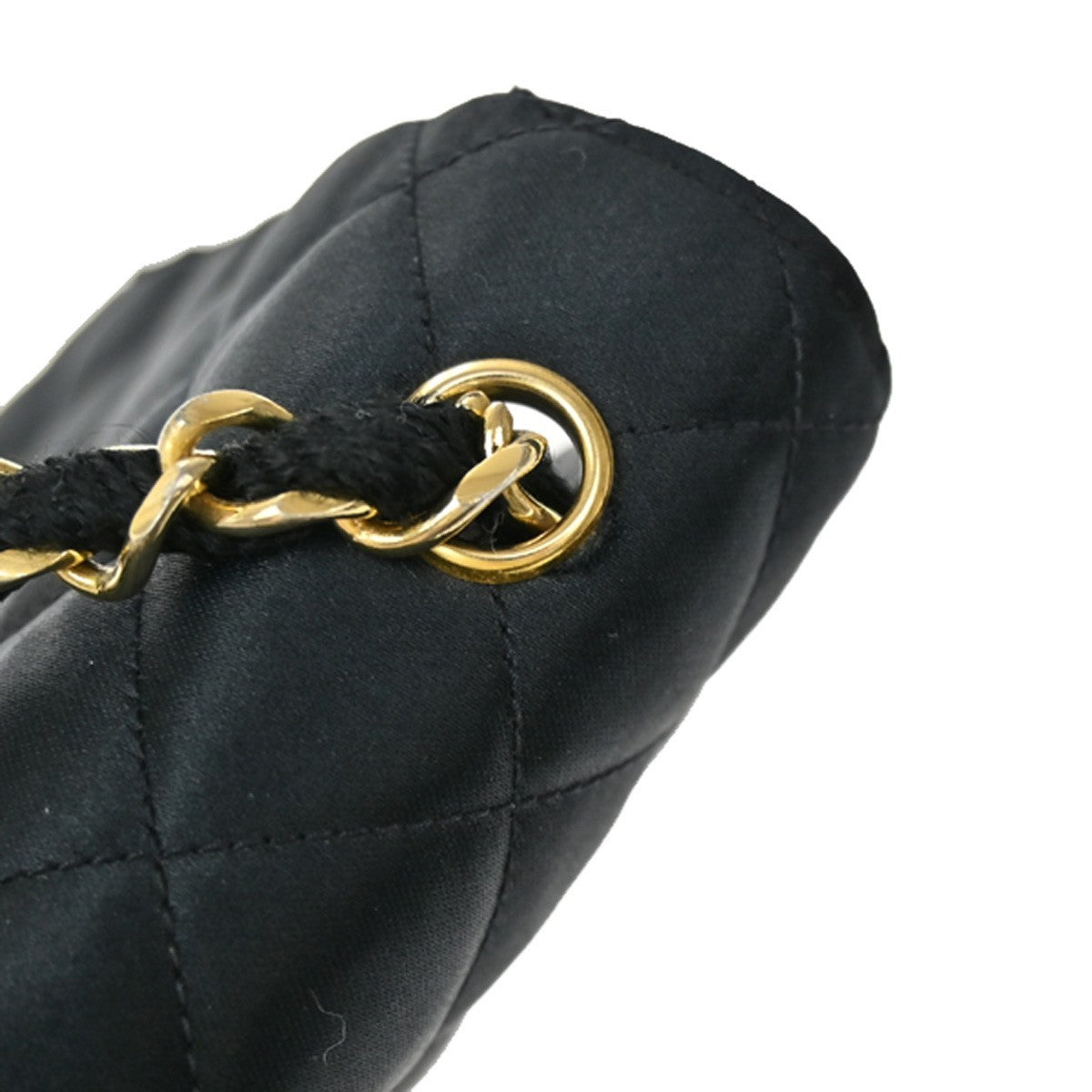 CHANEL CC Mini Matelasse Chain Shoulder Bag Satin Black GHW Vintage 648RL403