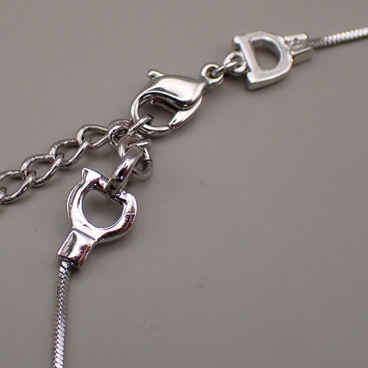 CHRISTIAN DIOR CD Logo Bracelet Bangle Silver Accessory 05YG843