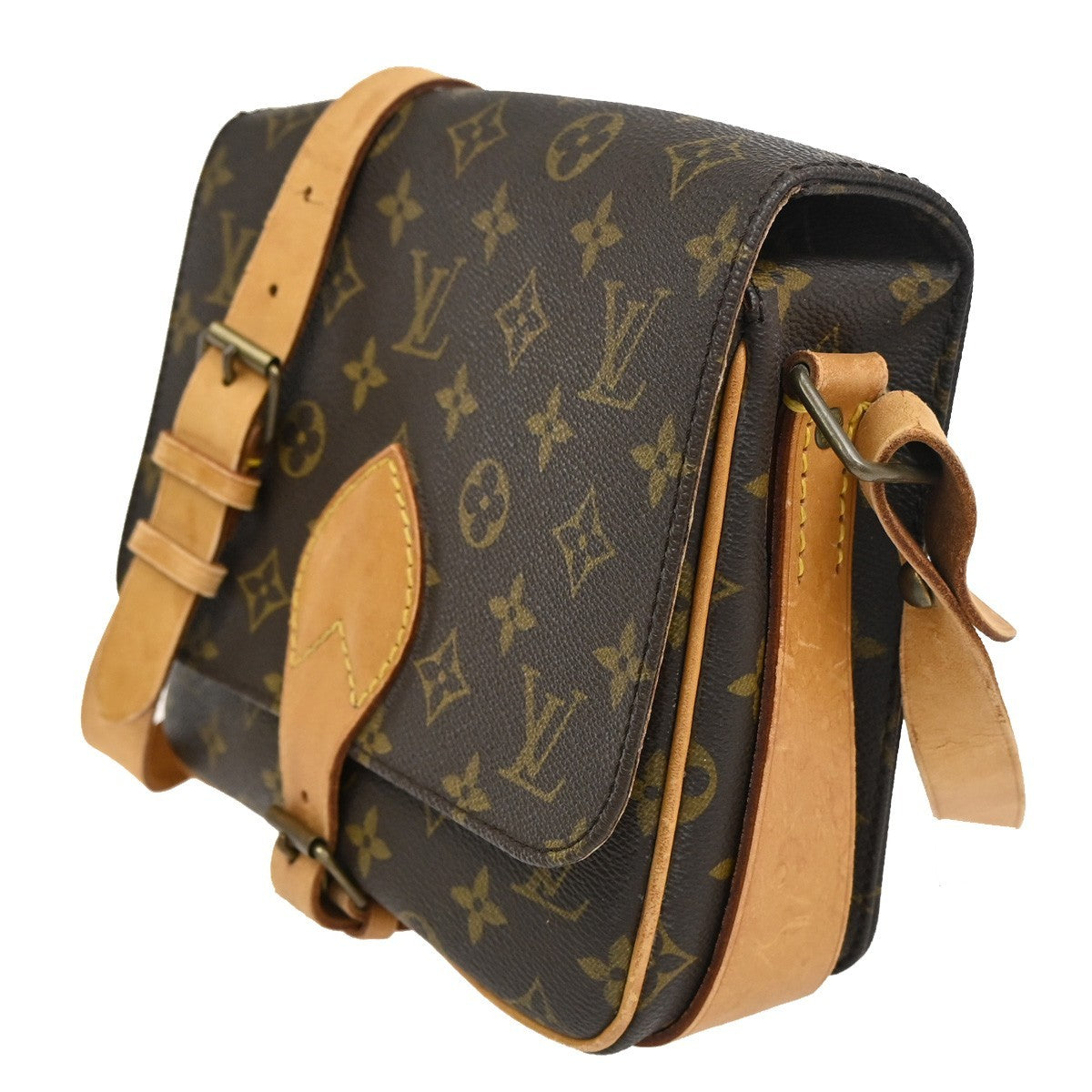 LOUIS VUITTON Cartouchiere MM Shoulder Bag Monogram Leather Brown M51253 83KC884