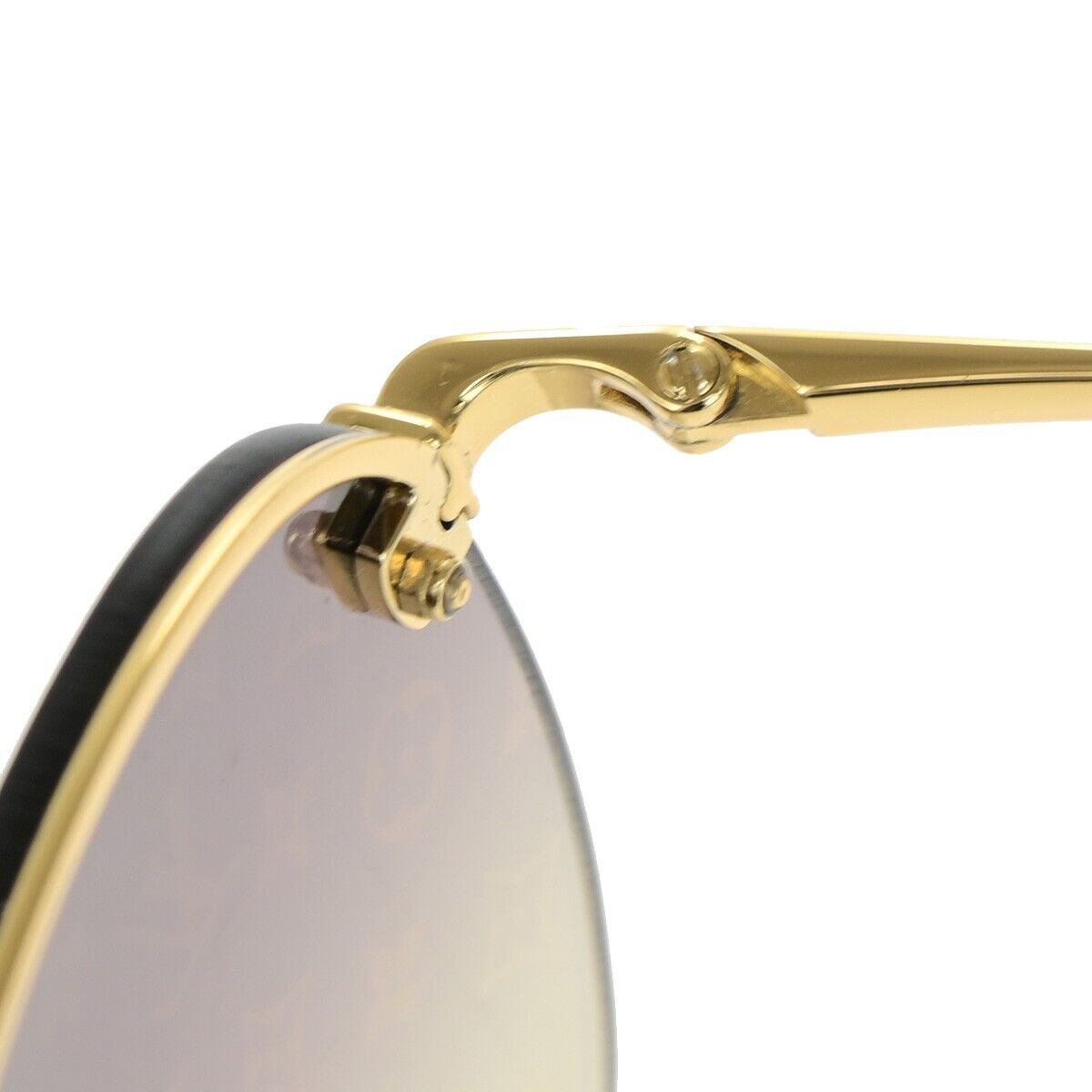 LOUIS VUITTON Clockwise Sunglasses Eye Wear Monogram Metal Gold Z1020E 81YG537