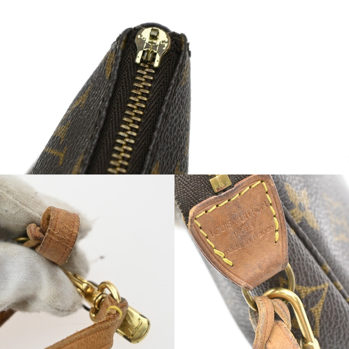 LOUIS VUITTON Pochette Accessoires Hand Bag Monogram Leather BN M51980 61SA069
