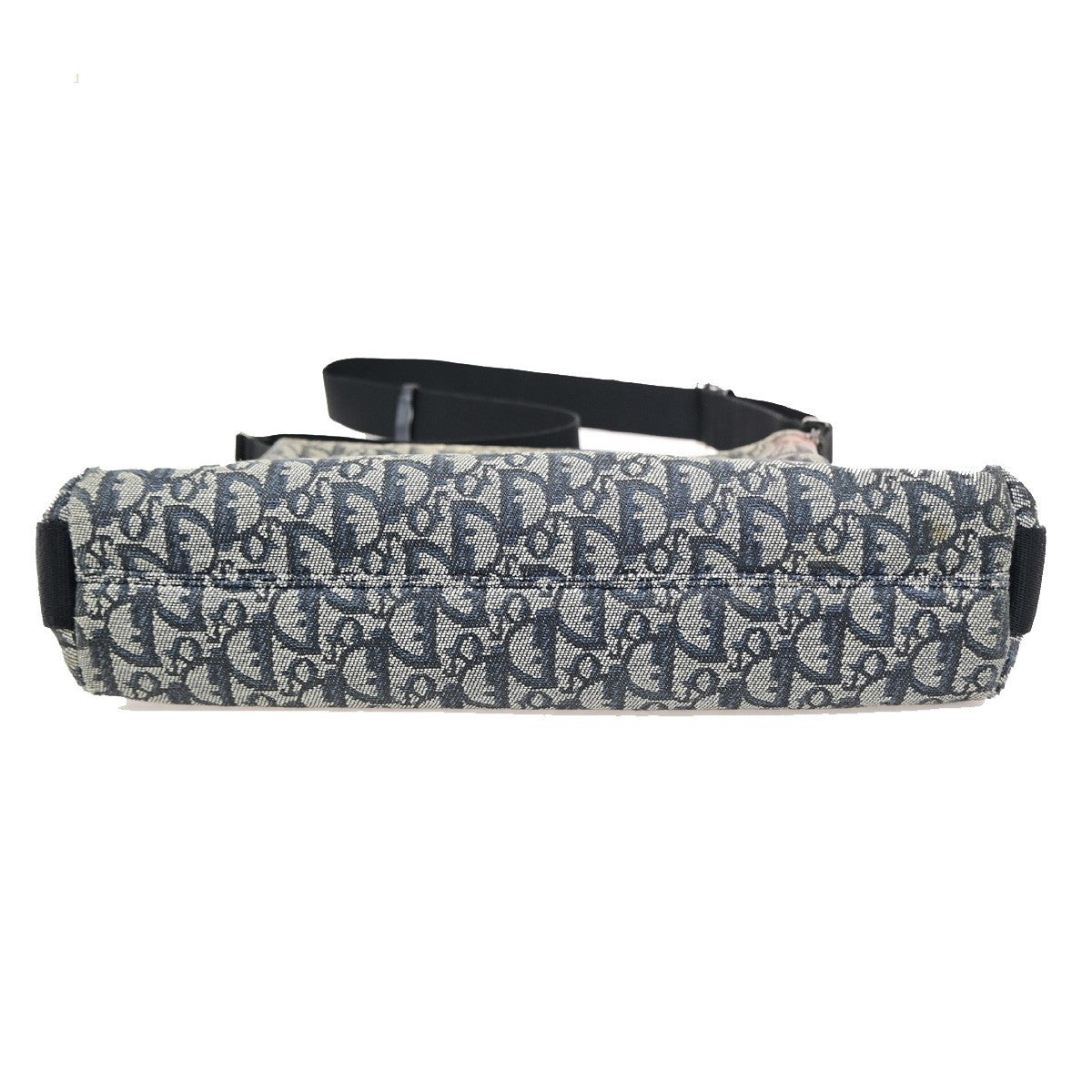 CHRISTIAN DIOR Logo Trotter Messenger Cross shoulder Bag Canvas Blue SHW 31PA126